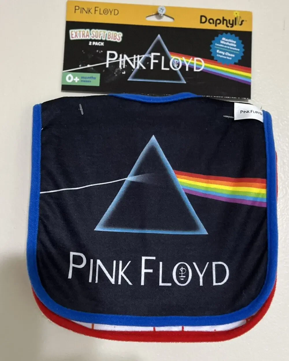Brand New Pink Floyd Extra Soft Baby Spit up Bibs 2 Pac The Wall Daphyls